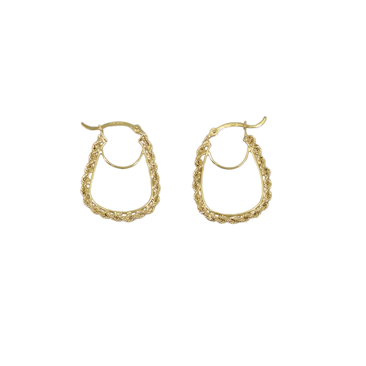 9ct Yellow Gold Rope Creole Earrings