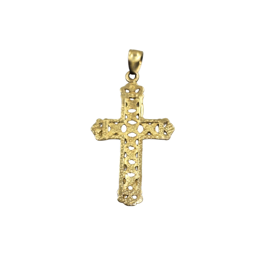 9ct Yellow Gold Patterned Cross