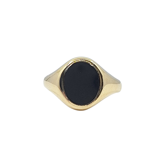 9ct Yellow Gold Onyx Signet Ring