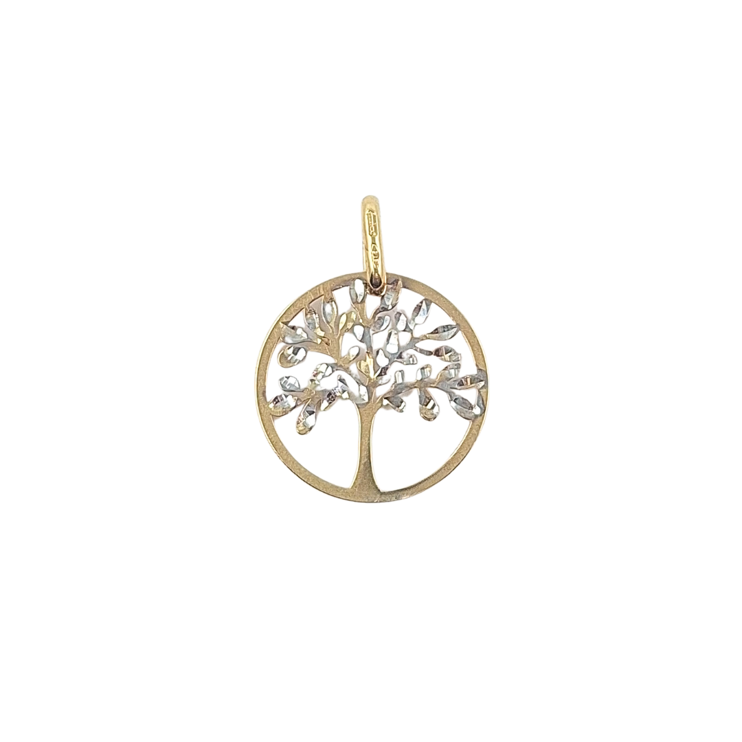 9ct Yellow And White Gold Tree Of Life Charm