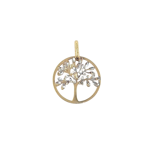 9ct Yellow And White Gold Tree Of Life Charm