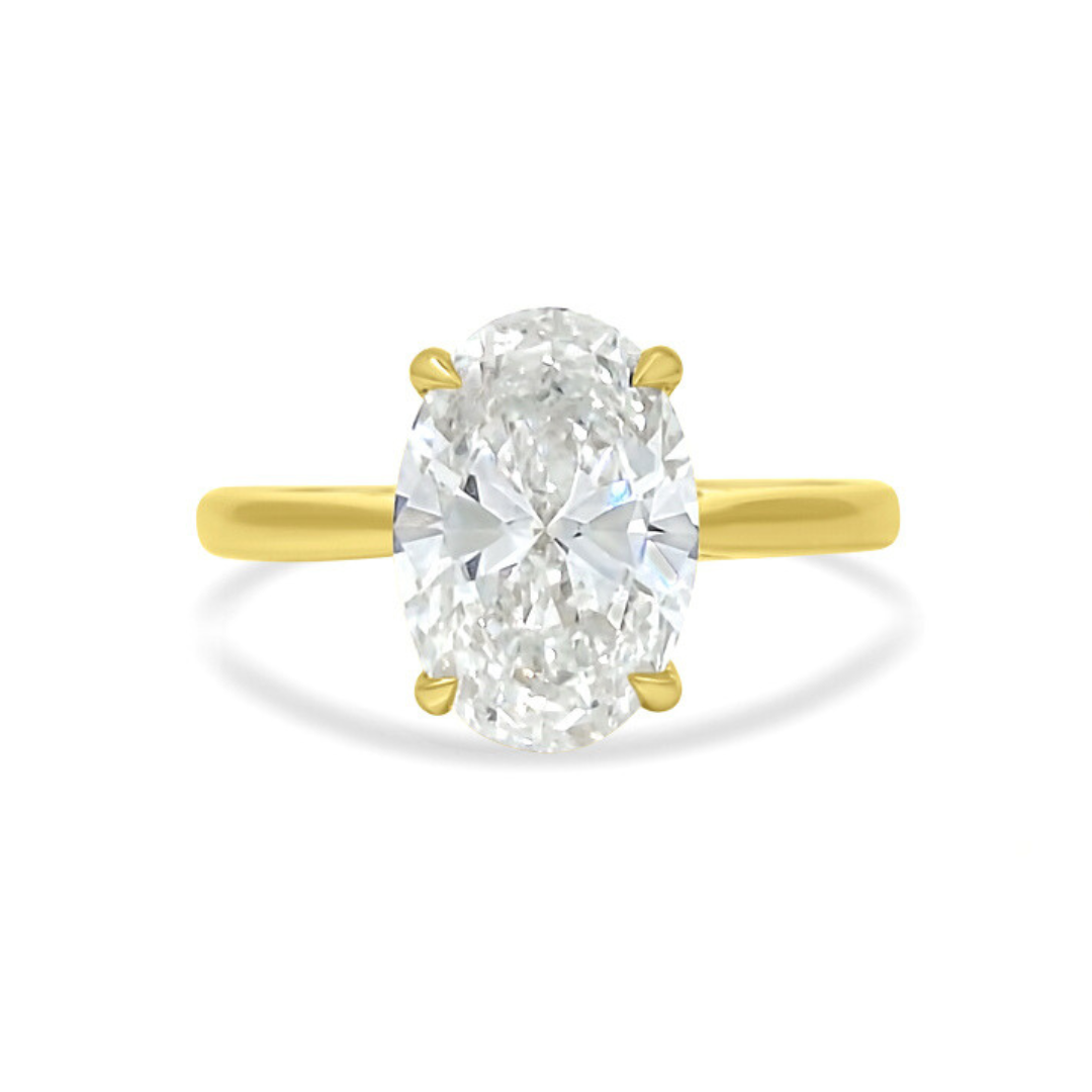 Yellow Gold Ethical Diamond Oval Ring 3.00ct