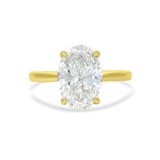 Yellow Gold Ethical Diamond Oval Ring 3.00ct