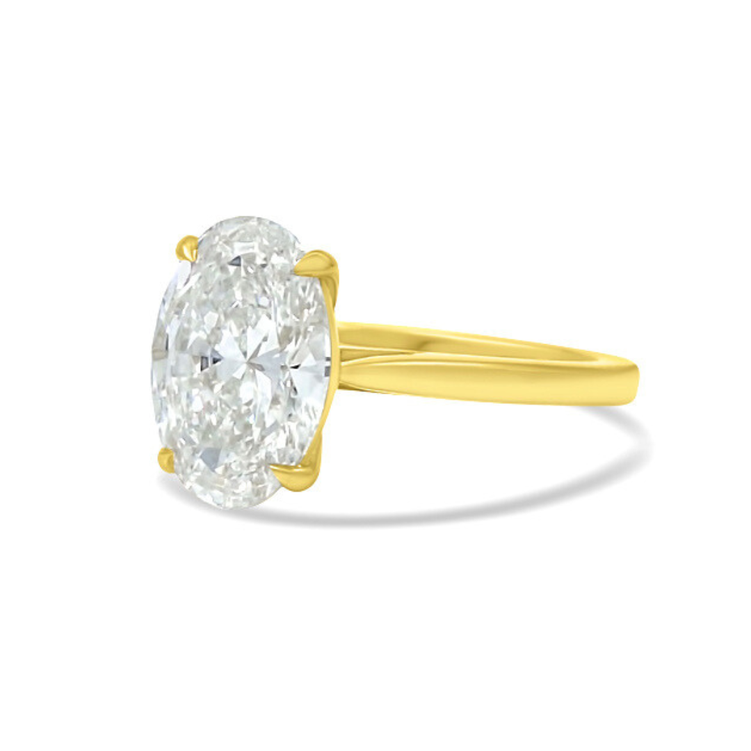 Yellow Gold Ethical Diamond Oval Ring 3.00ct