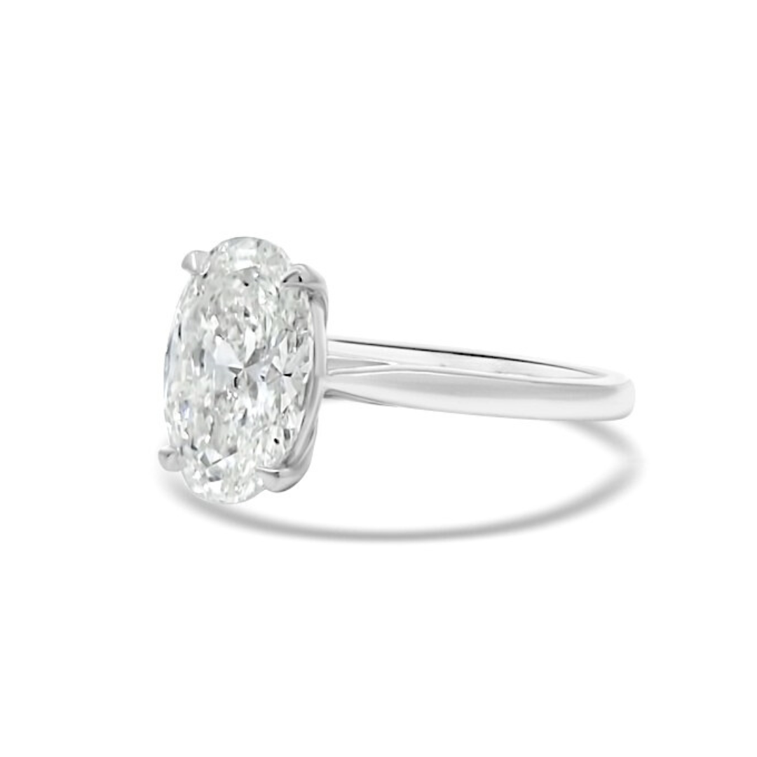 White Gold Ethical Diamond Oval Ring 3.00ct