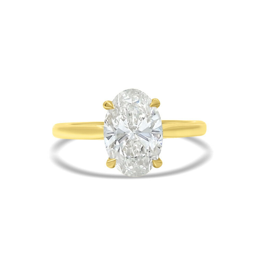 Yellow Gold Ethical Diamond Oval Ring 2.00ct