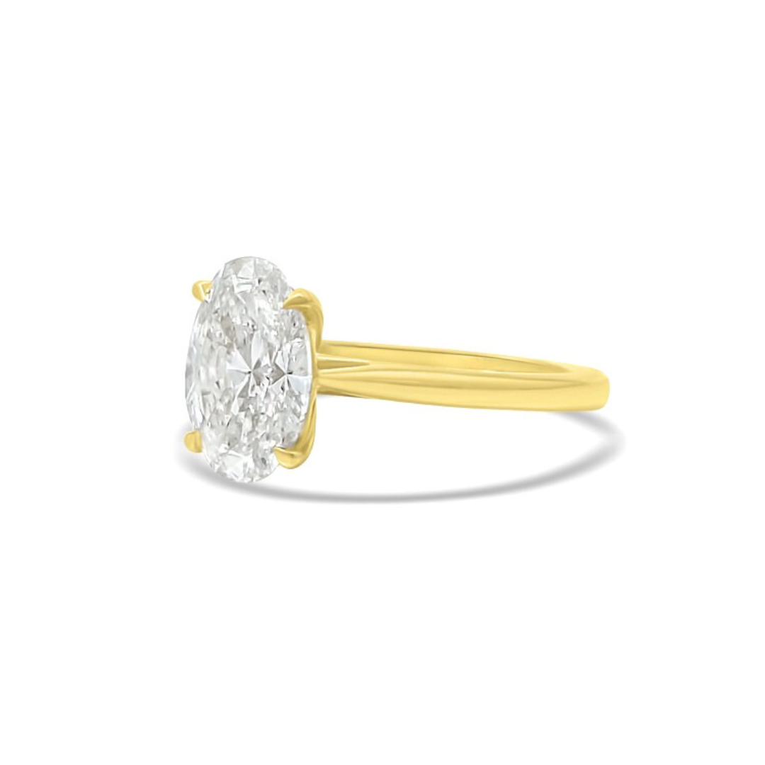 Yellow Gold Ethical Diamond Oval Ring 2.00ct