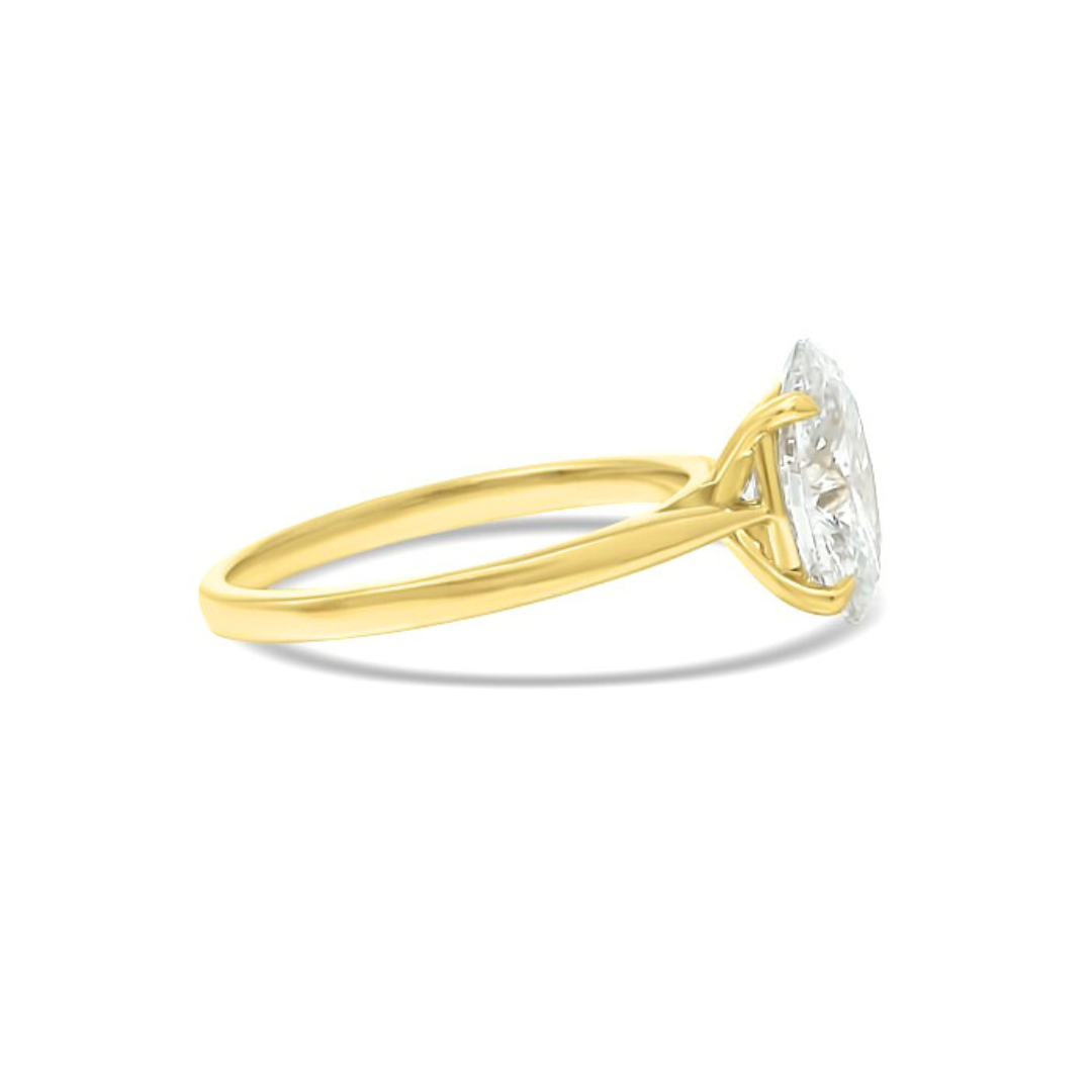 Yellow Gold Ethical Diamond Oval Ring 2.00ct
