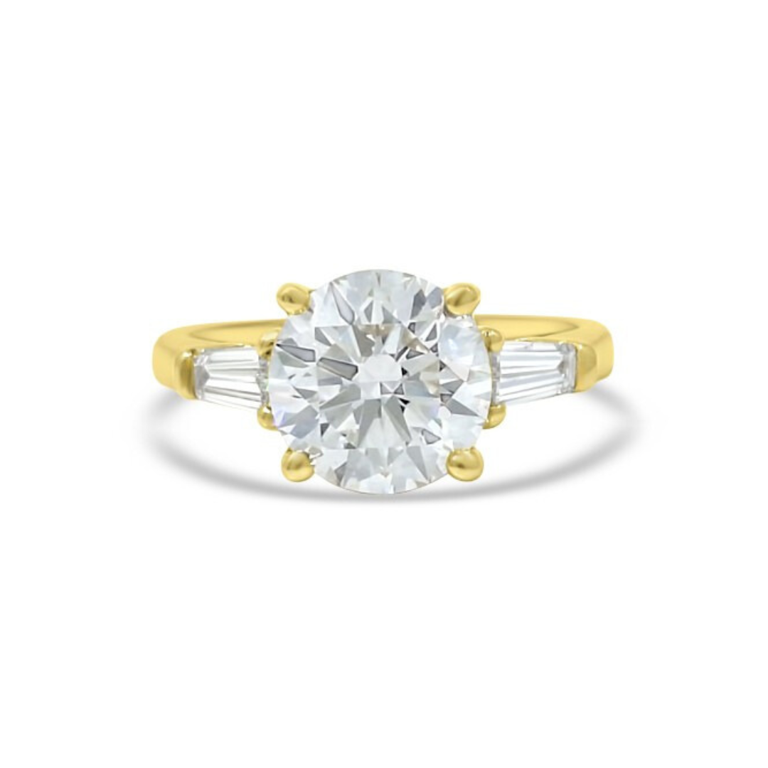 Yellow Gold Ethical Diamond Three Stone Ring 3.50ct