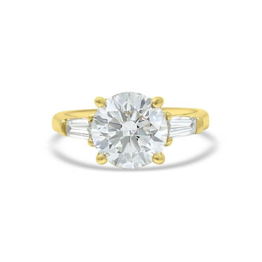 Yellow Gold Ethical Diamond Three Stone Ring 3.50ct
