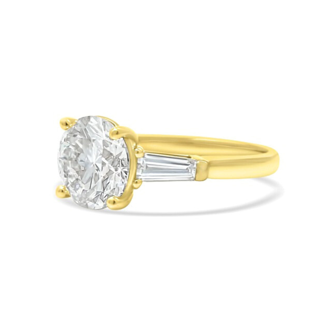 Yellow Gold Ethical Diamond Three Stone Ring 3.50ct