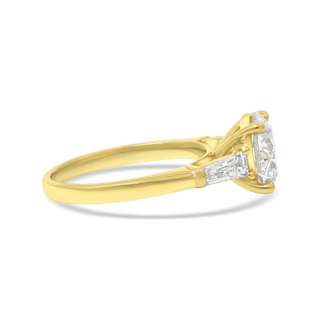 Yellow Gold Ethical Diamond Three Stone Ring 3.50ct