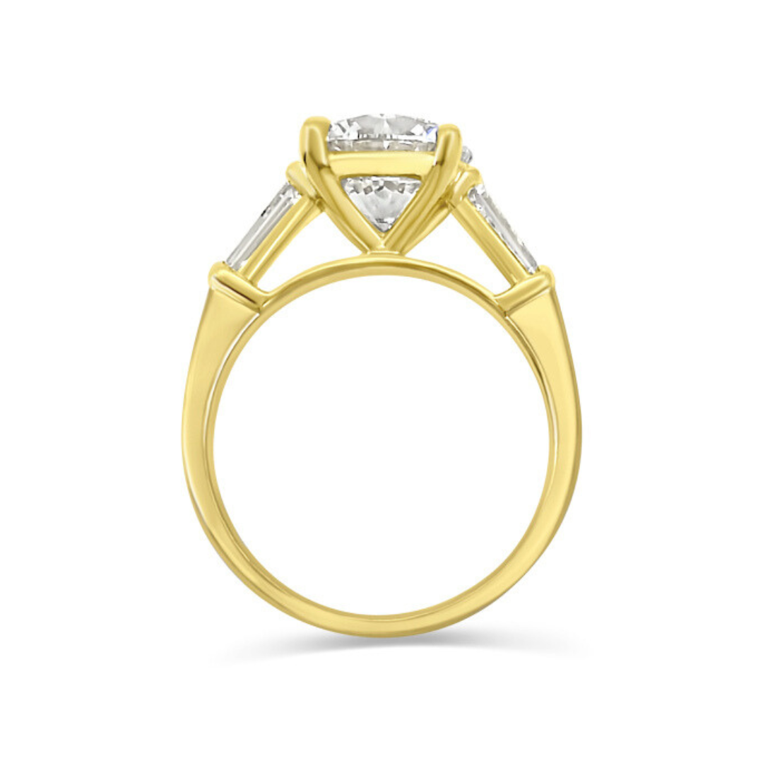 Yellow Gold Ethical Diamond Three Stone Ring 3.50ct