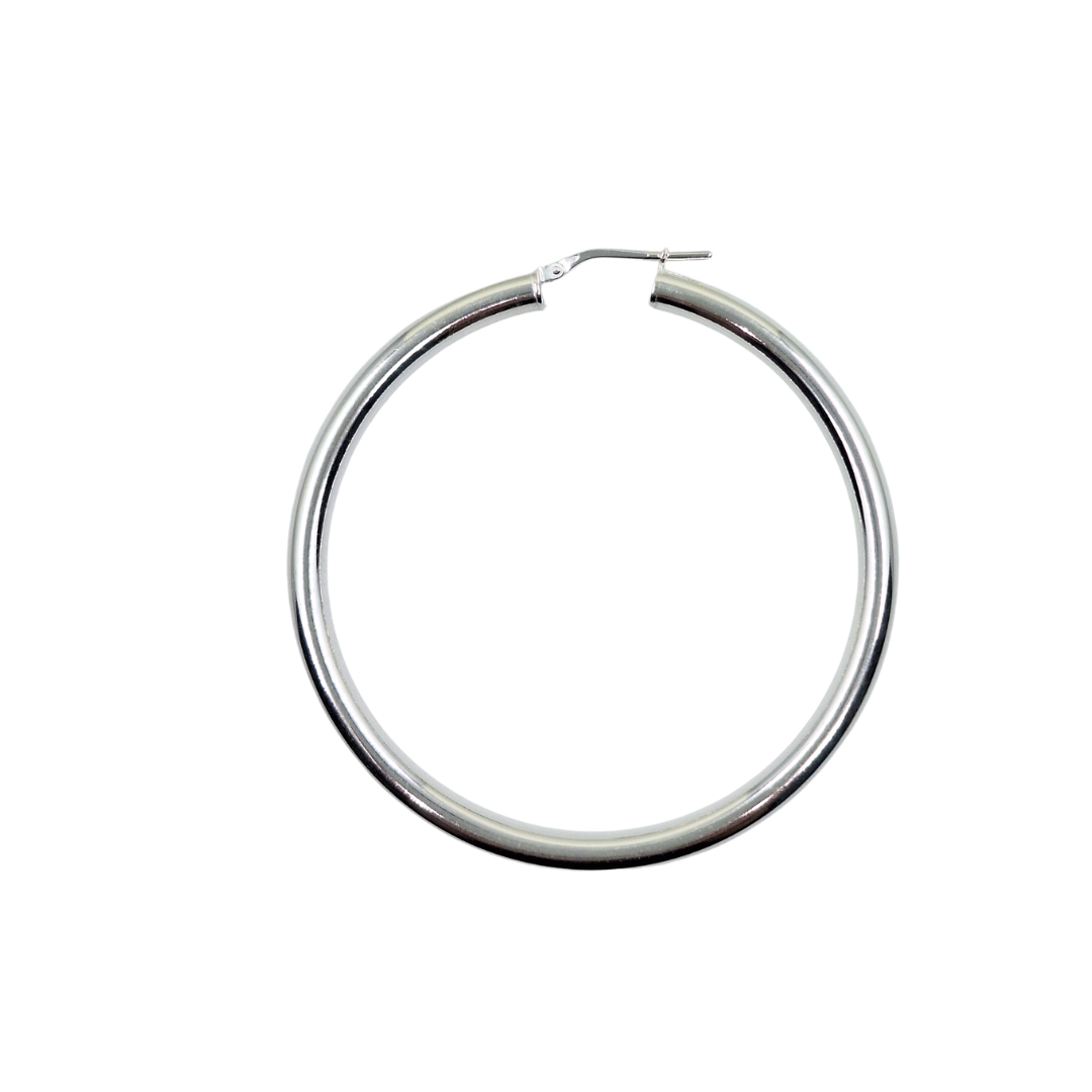 Silver Plain Hoop Creole Earrings