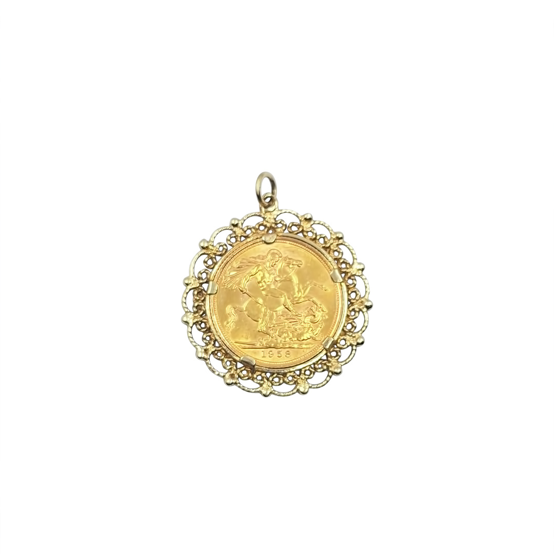 Full Sovereign Pendant 1958