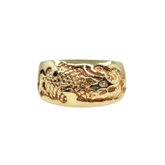 9ct Yellow Gold Dragon Band Ring