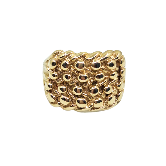 9ct Yellow Gold 4 Row Keeper Ring