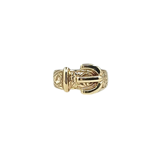 9ct Yellow Gold Buckle Ring