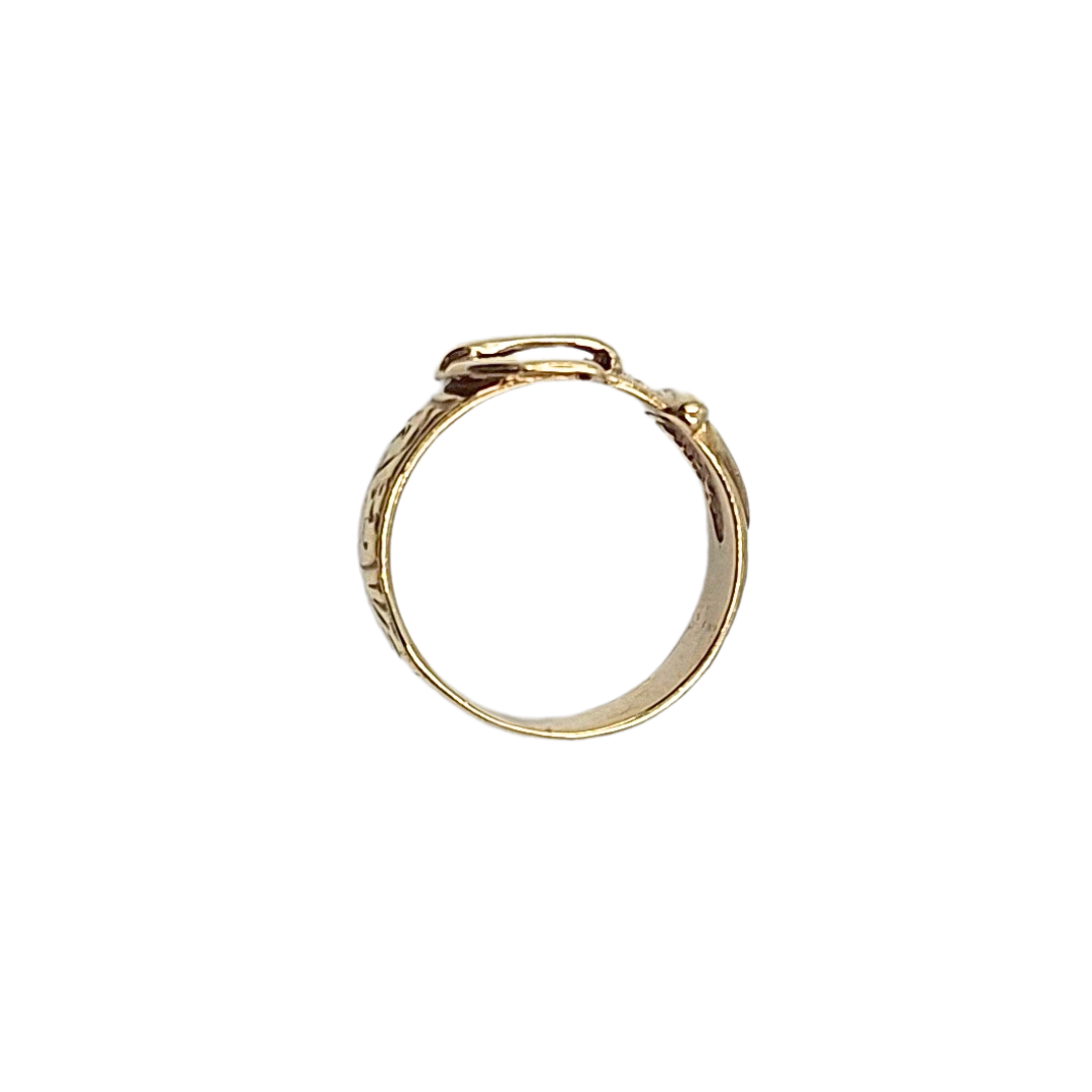 9ct Yellow Gold Buckle Ring