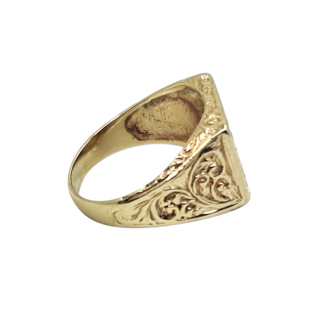 9ct Yellow Gold 3 Lions England Ring