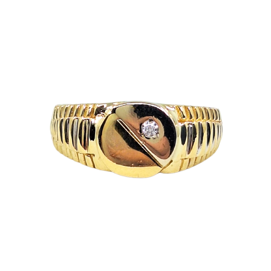 18ct 2 Colour Gold Signet Ring
