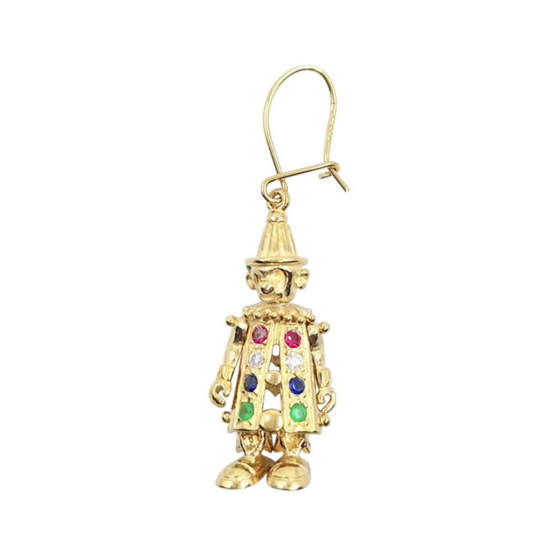 9ct Yellow Gold Clown Drop Earrings