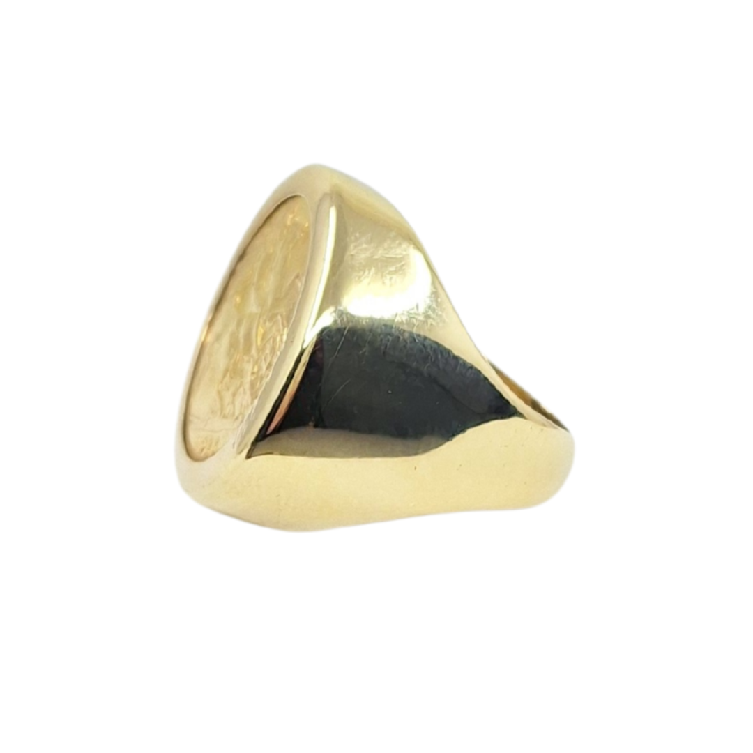 9ct/22ct Yellow Gold Half Sovereign Ring 1911