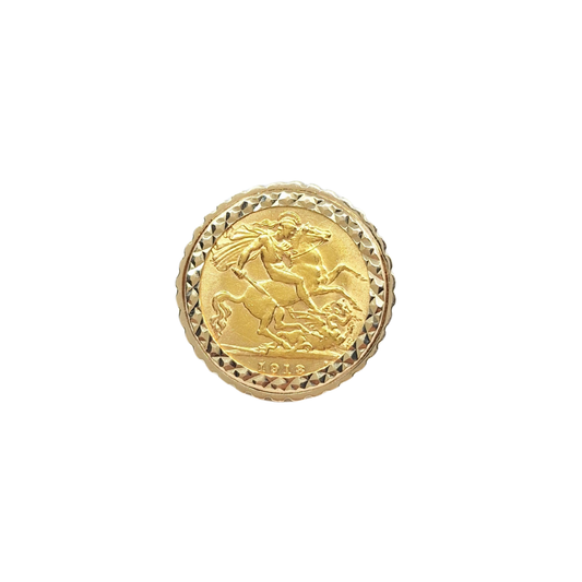 9ct/22ct Yellow Gold Half Sovereign Ring 1913