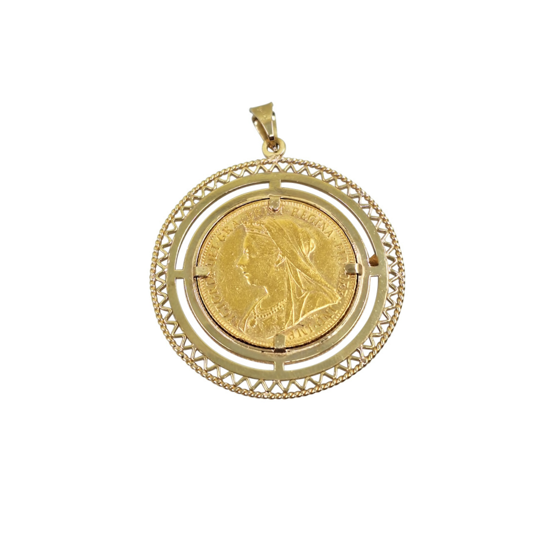 Full Sovereign Pendant 1901