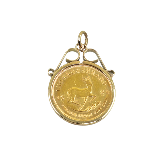 9ct/Fine Gold 1/10 Krugerrand Pendant 1984