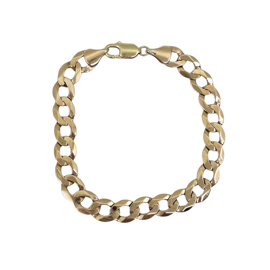 9ct Yellow Gold Curb Bracelet 9"