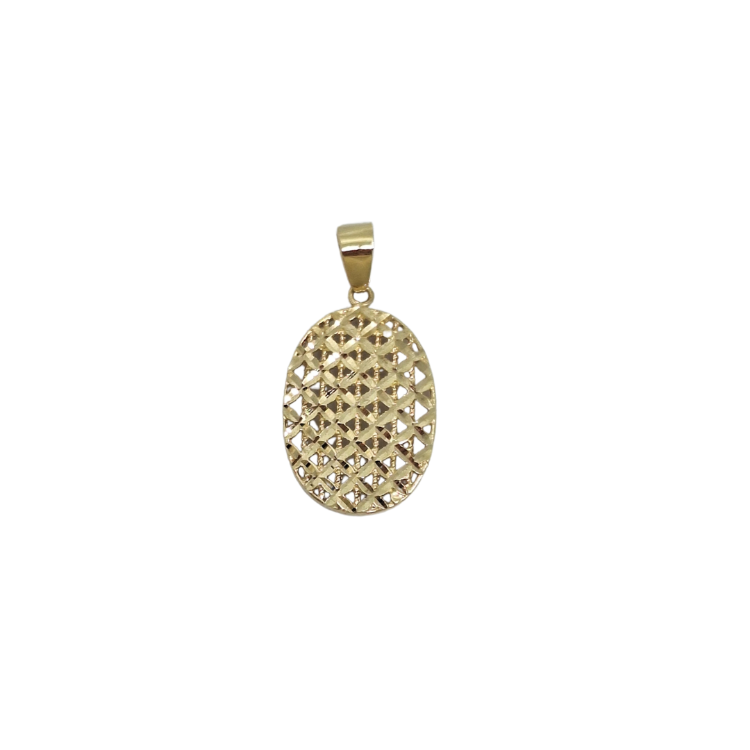 9ct Yellow Gold Oval Lattice Pendant