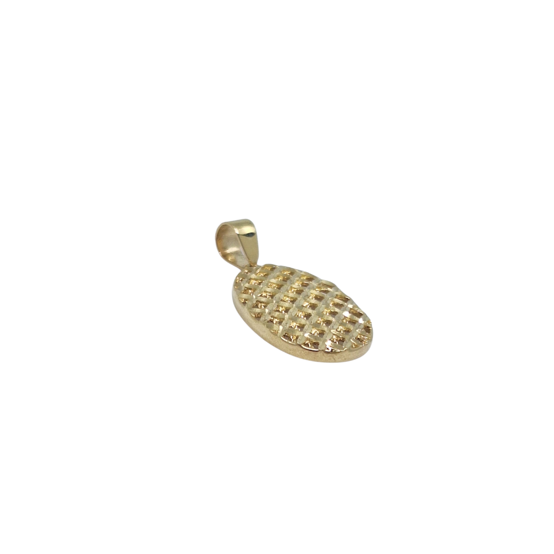 9ct Yellow Gold Oval Lattice Pendant