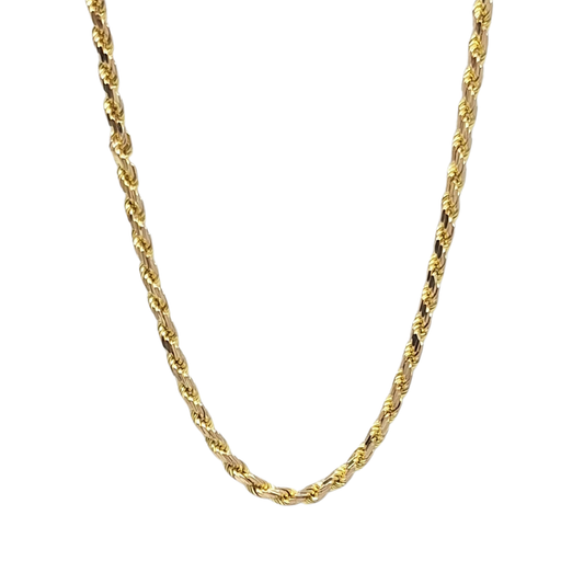 9ct Yellow Gold Solid Rope Chain 20"