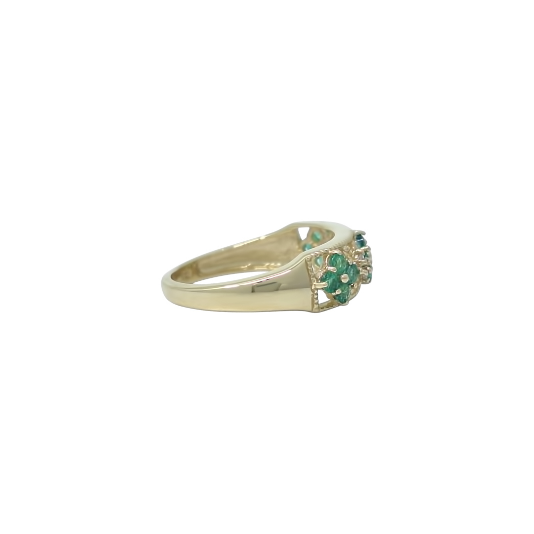 9ct Yellow Gold Emerald Band Ring