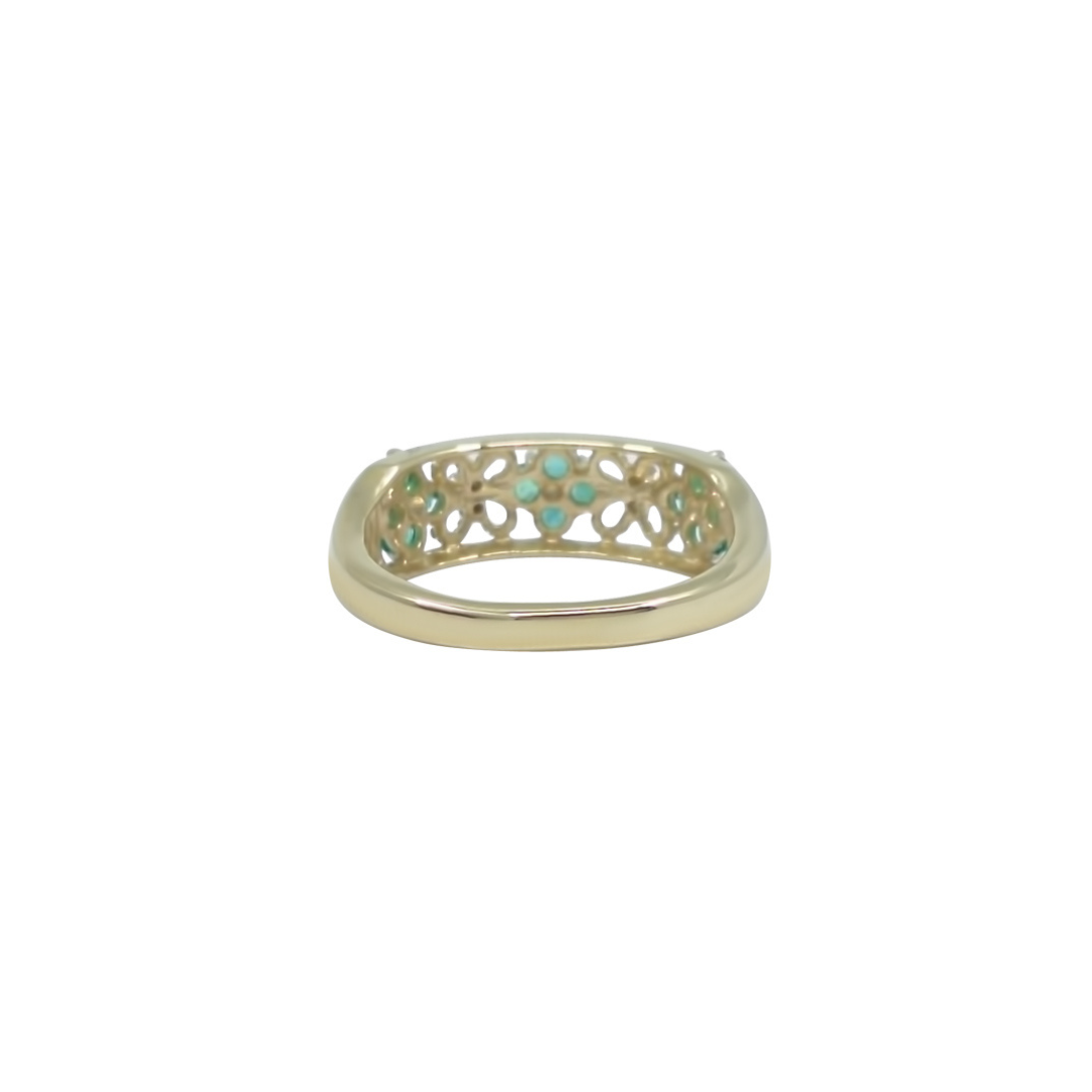 9ct Yellow Gold Emerald Band Ring