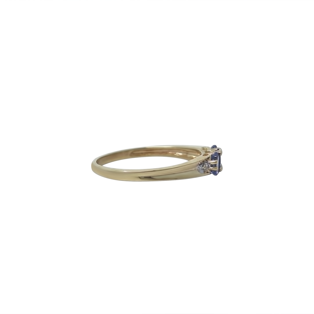 9ct Yellow Gold Three Stone Tanzanite Ring