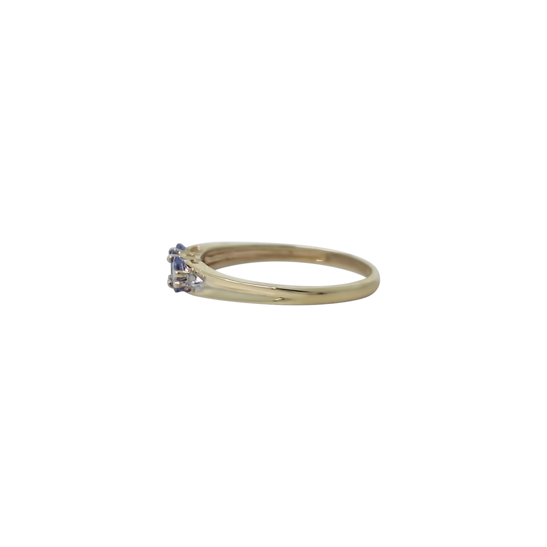 9ct Yellow Gold Three Stone Tanzanite Ring