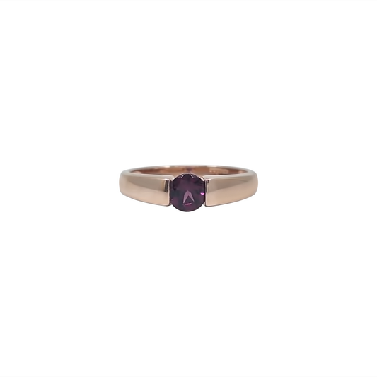 9ct Rose Gold Purple Stone Ring