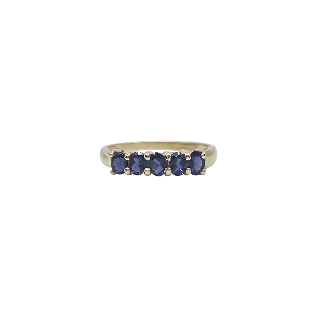 9ct Yellow Gold 5 Stone Iolite Ring