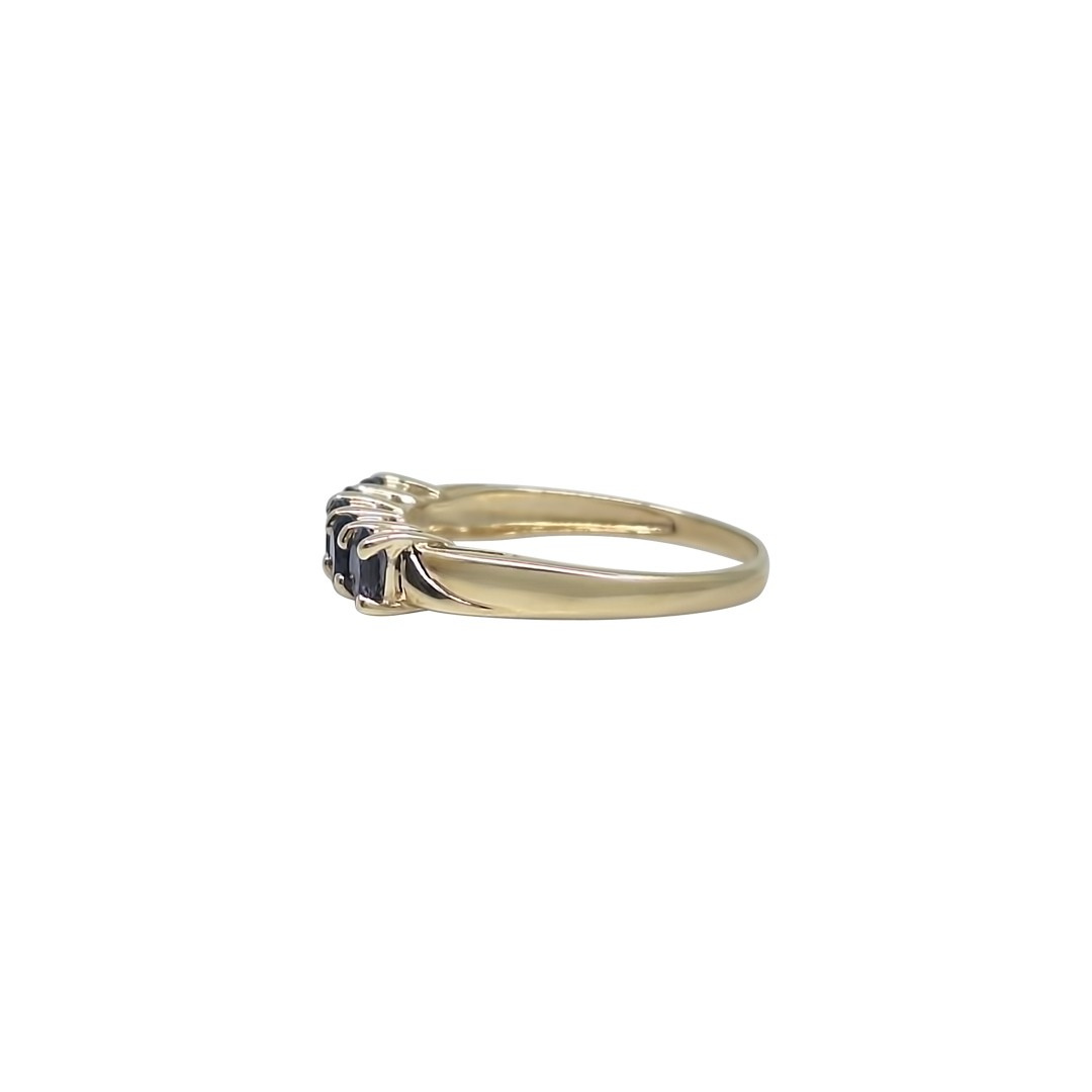 9ct Yellow Gold 5 Stone Iolite Ring