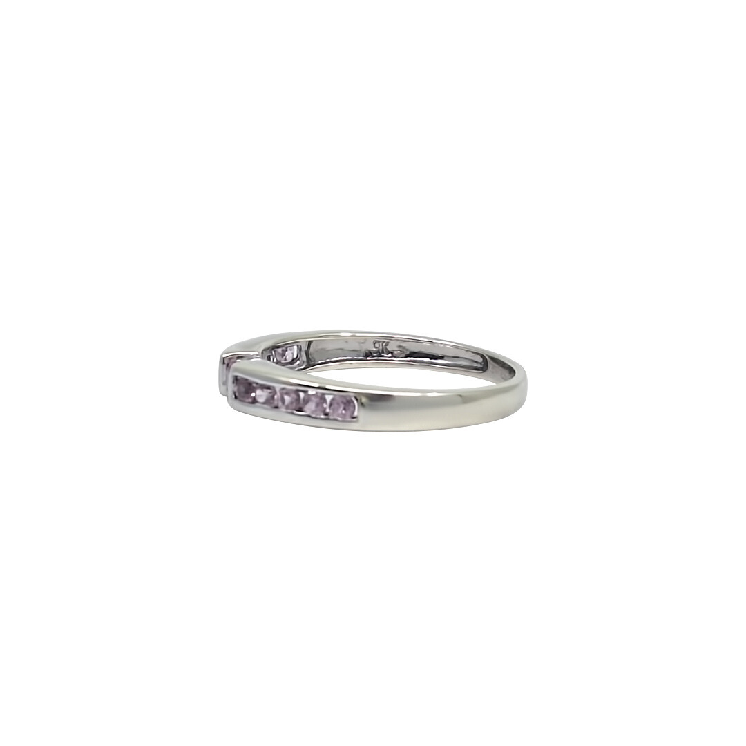 9ct White Gold Pink Sapphire Ring