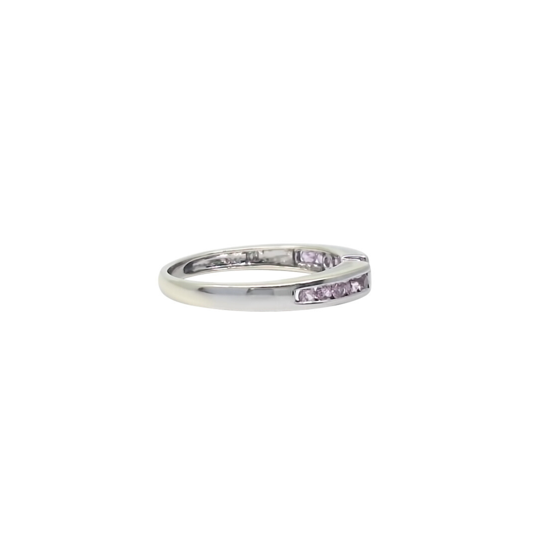 9ct White Gold Pink Sapphire Ring