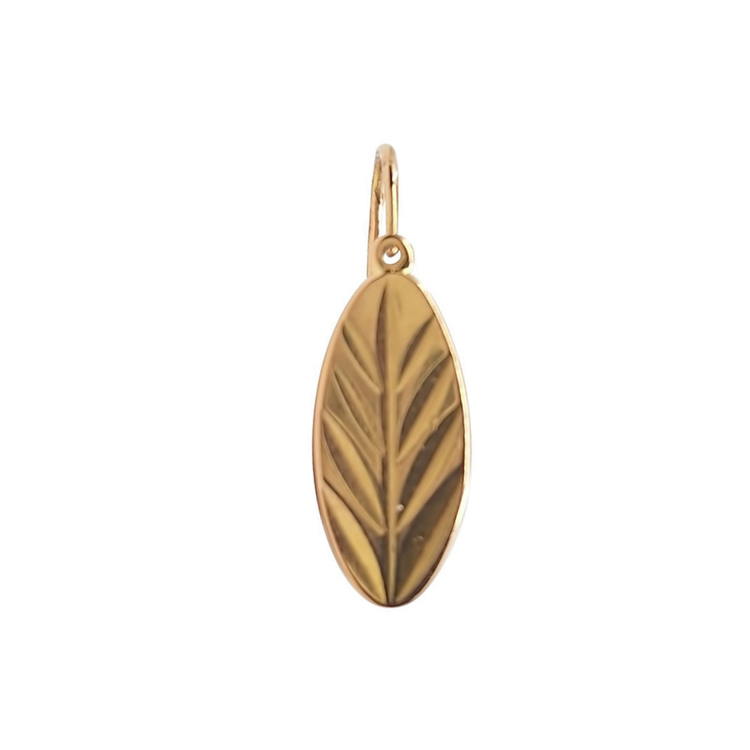14ct Rose Gold Leaf Design Drop Earrings