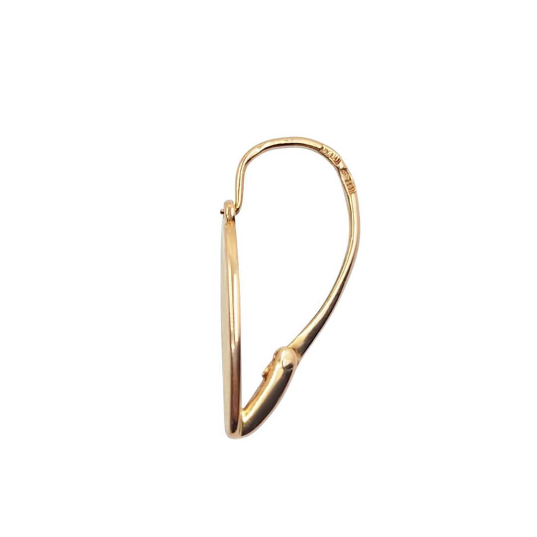 14ct Rose Gold Leaf Design Drop Earrings