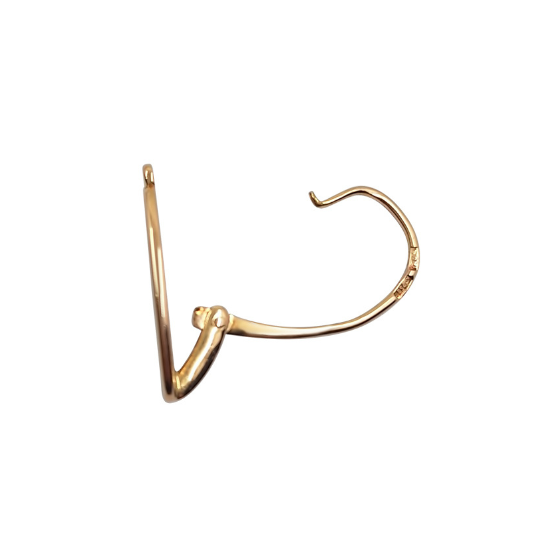 14ct Rose Gold Leaf Design Drop Earrings