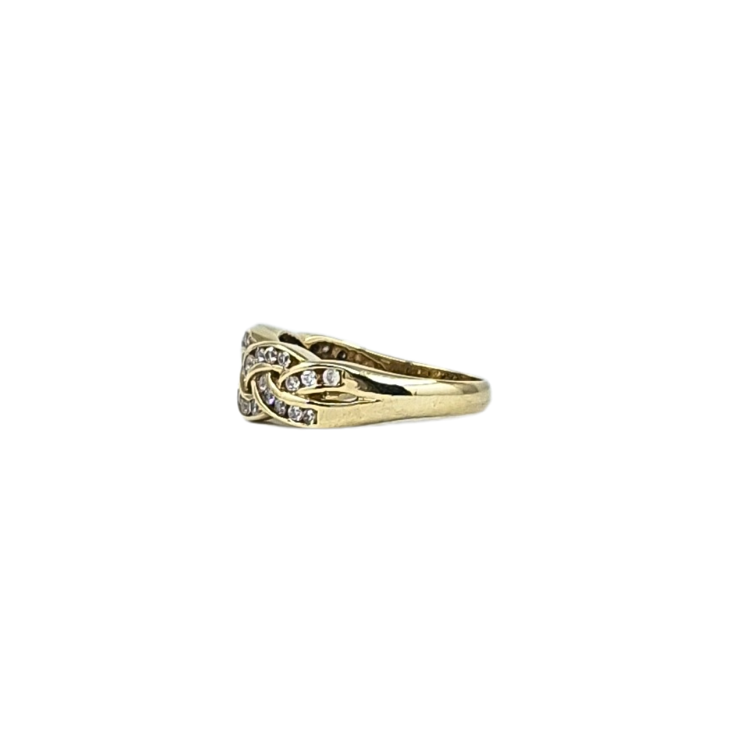 9ct Yellow Gold CZ Band Ring