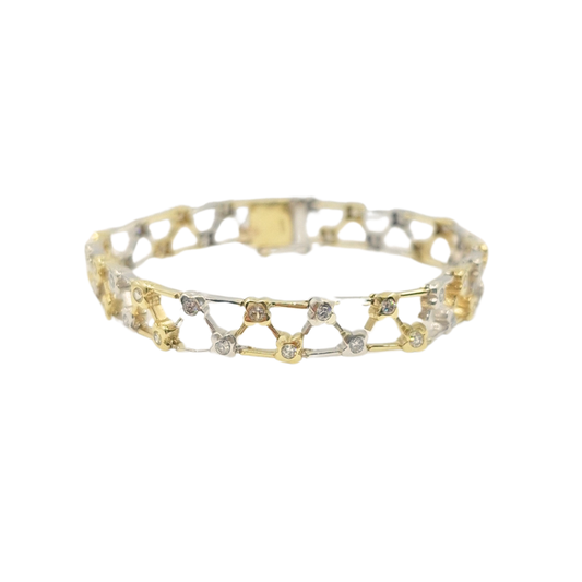 9ct Bi-colour Cubic Zirconia Bracelet