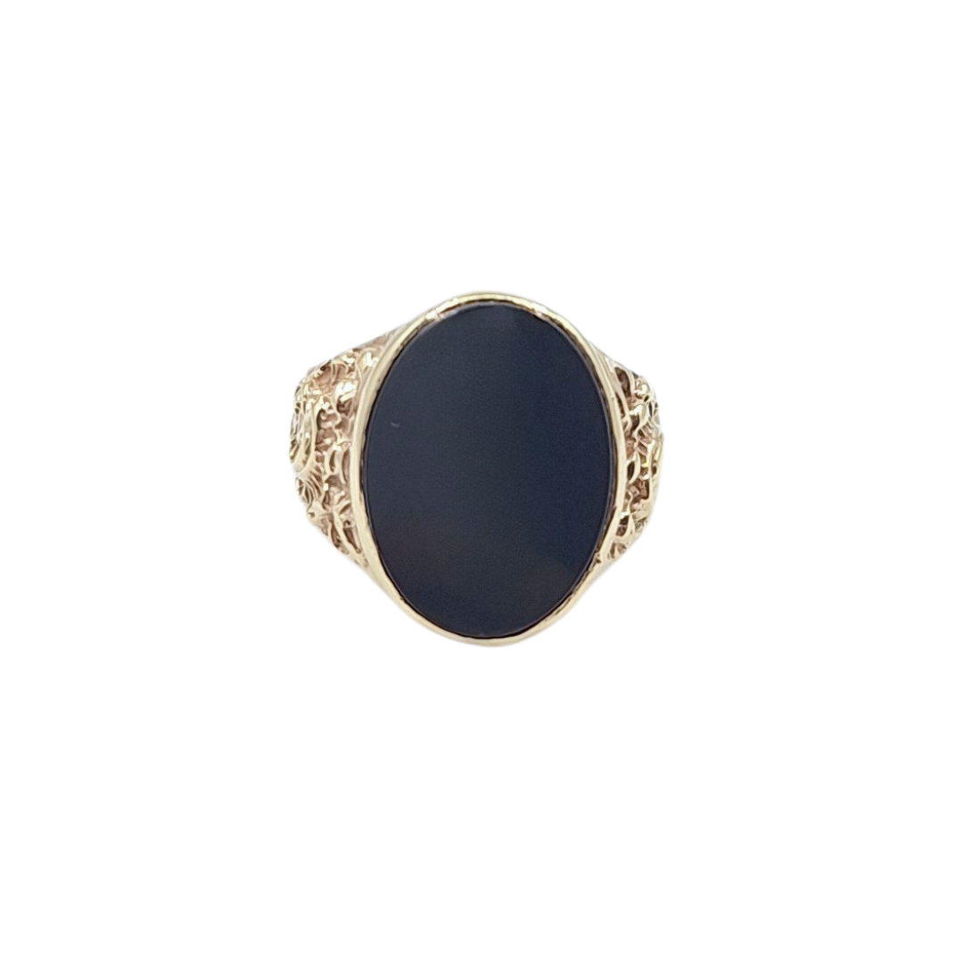 9ct Yellow Gold Onyx Signet Ring