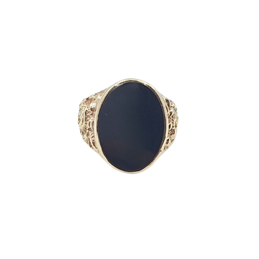 9ct Yellow Gold Onyx Signet Ring